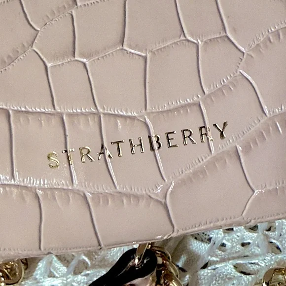 Strathberry East West Stylist Croc Clutch (Blush, Pink) - Picture 5 of 16